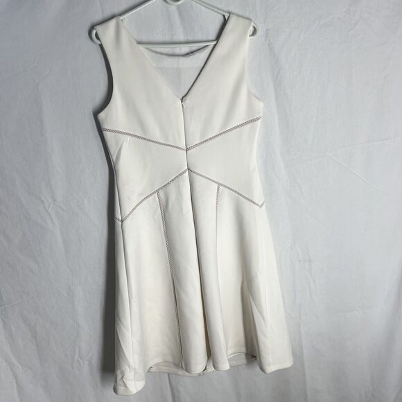 Calvin Klein Midi Dress, White In Cream, Size 10 - Picture 2 of 3